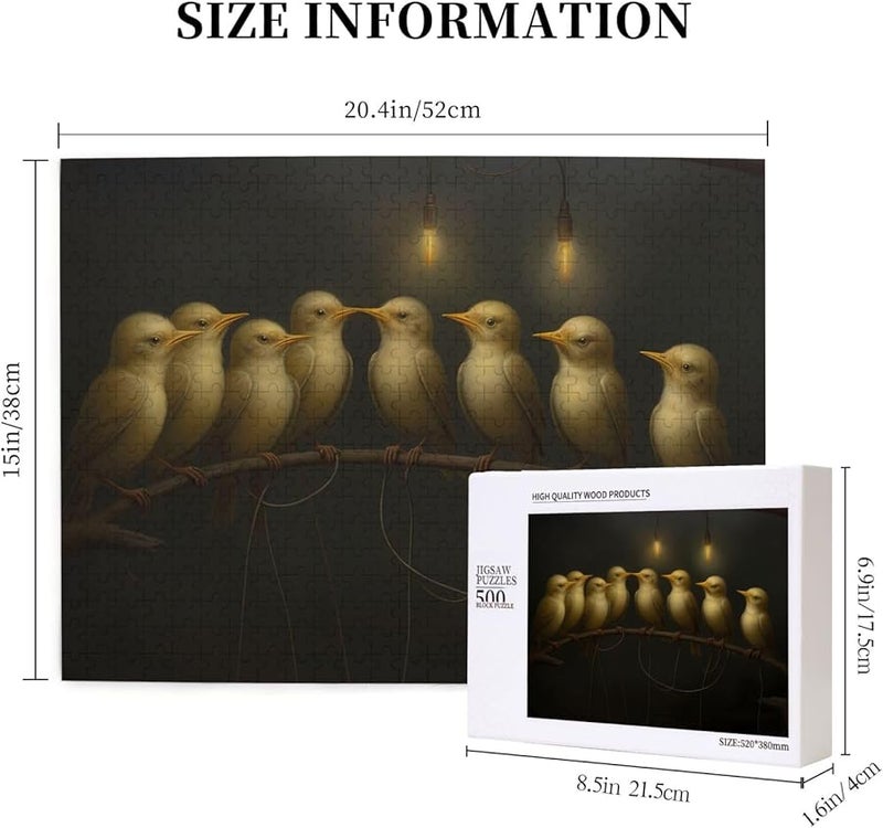 لغز بانوراما خط الطيور فايا 500 قطعة للكبار ديكور المنزل هدية حفلة عيد الميلاد - Image 4